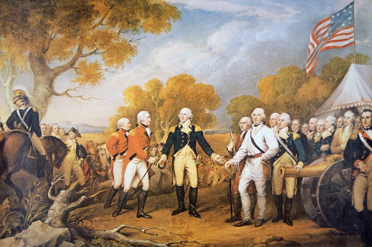 Kapitulation von General Burgoyne in Saratoga, New York von John (after) Trumbull