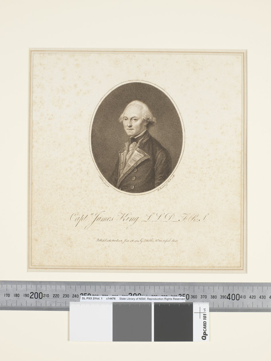Captain James King (Stich von Francesco Bartolozzi) von John (after) Webber