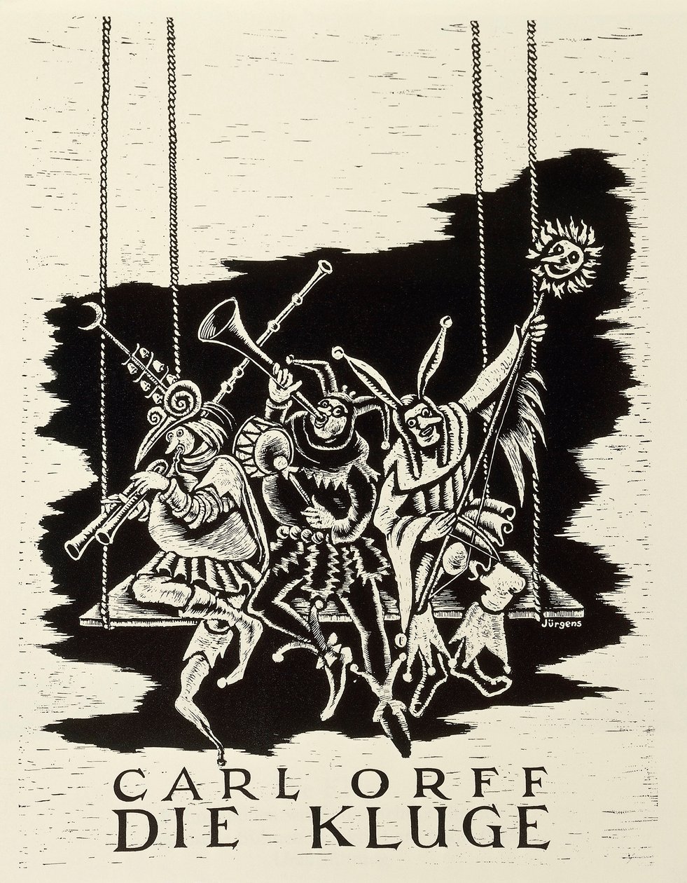 Deutschland, Diessen am Ammersee, Plakat für die Premiere von Die Kluge von Carl Orff in Frankfurt von Walter Charles Mills