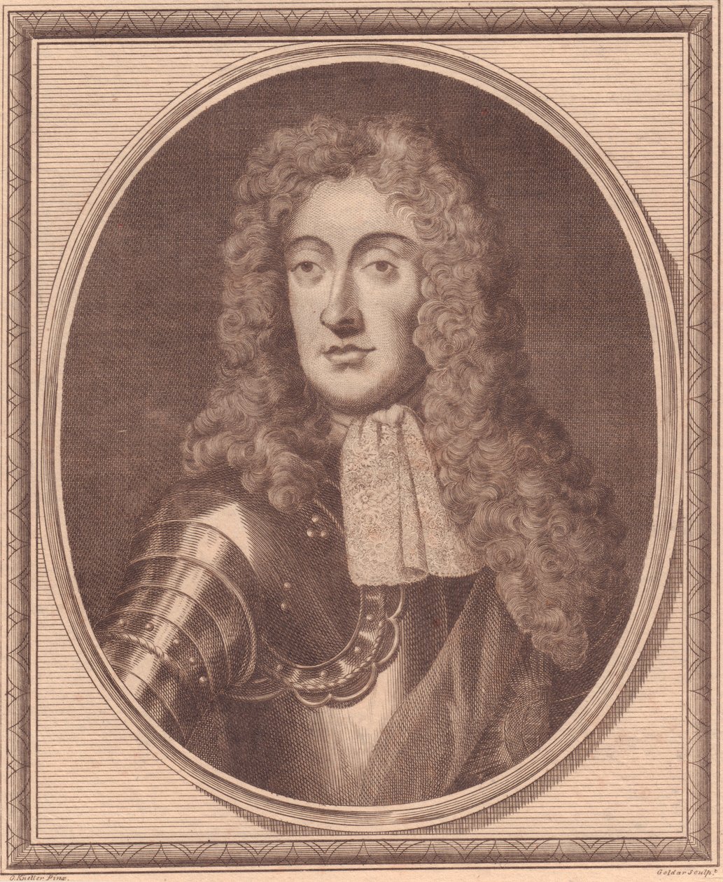 Porträt von James II. von England (1633-1701), Kupferstich von John Goldar (1729-1795) nach einem Gemälde von G Kneller von Walter Charles Mills