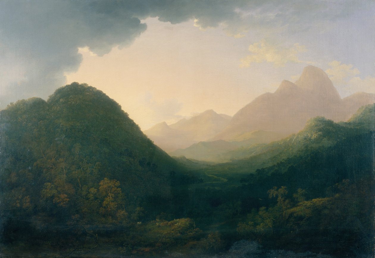 Ein Blick auf den Lake District, möglicherweise aus dem Duddon Valley von John (attr.to) Glover