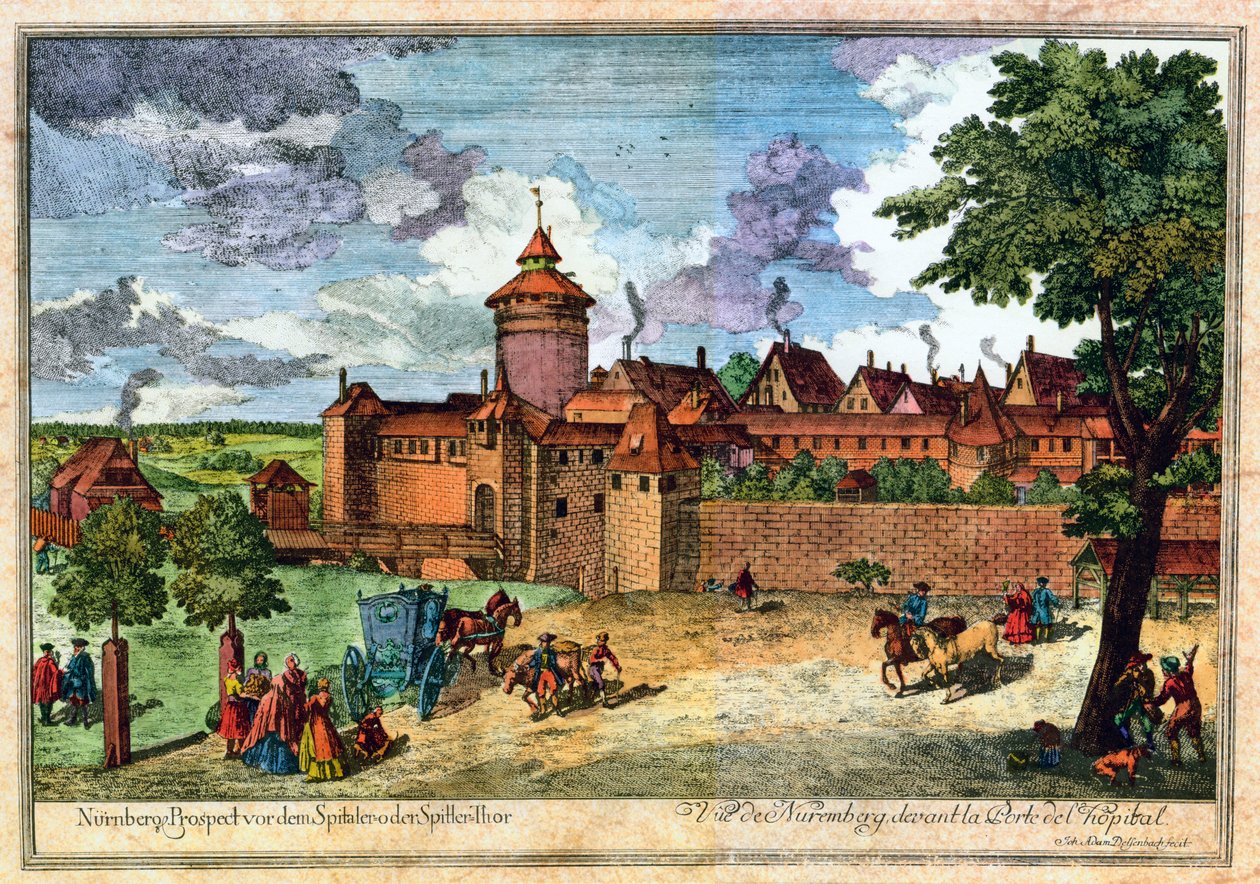 Krankenhaustor, Nürnberg, Deutschland, 17. oder 18. Jahrhundert von John Adam