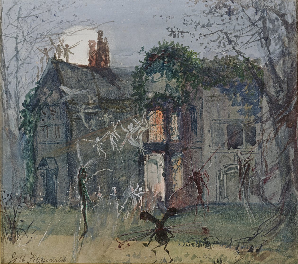 Die alte Halle, Feen im Mondlicht von John Anster Fitzgerald
