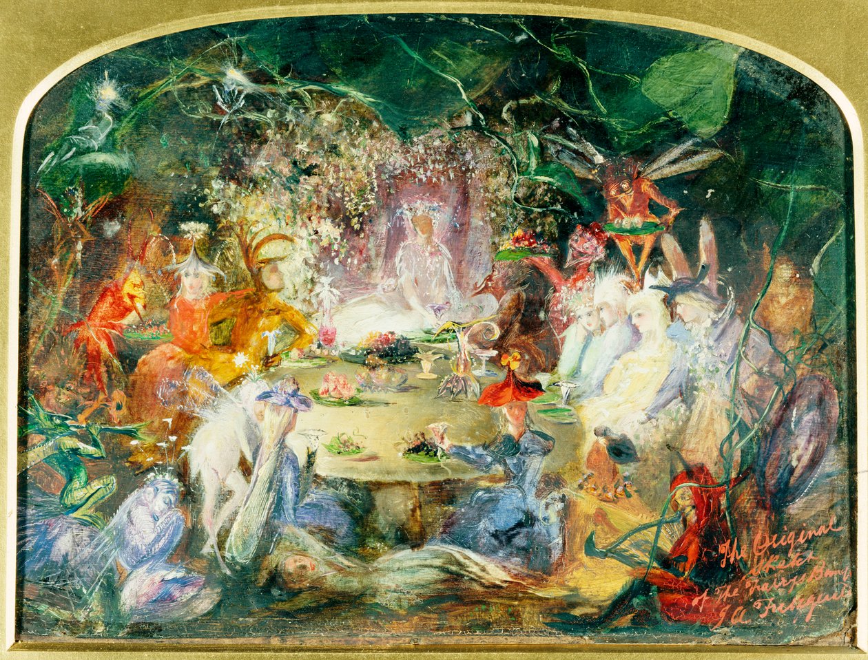 Die Originalskizze für Das Feenbankett von John Anster Fitzgerald