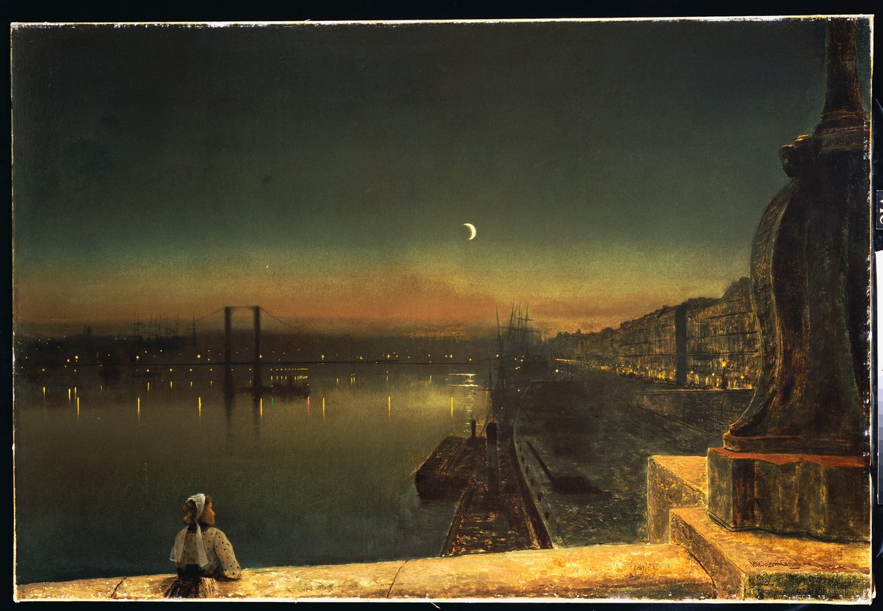 Rouen bei Nacht von der Pont de Pierre, 1878 von John Atkinson Grimshaw