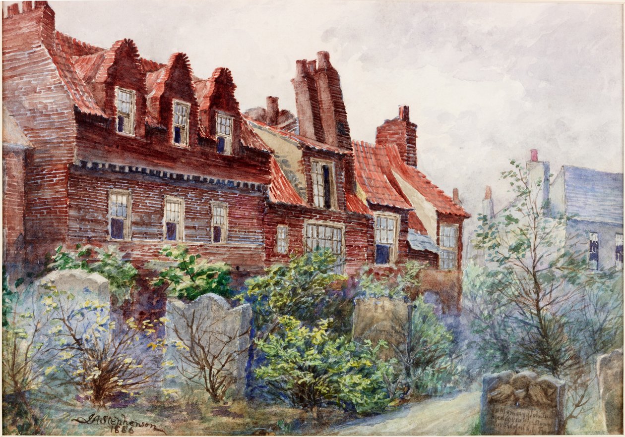 Häuser in der Silver Street vom All Saints Kirchhof, Newcastle upon Tyne, 1886 von John Atlantic Stephenson