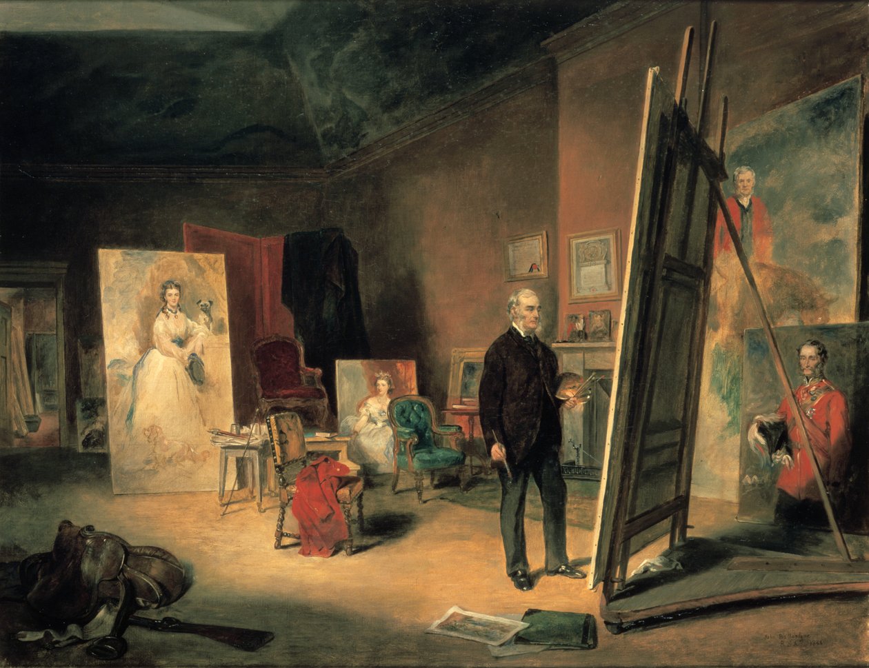 Porträt von Sir Francis Grant in seinem Studio, 1866 von John Ballantyne