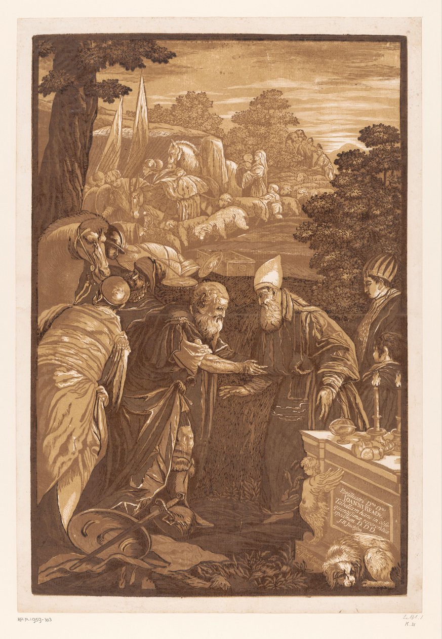 Abraham und Melchisedek von John Baptist Jackson