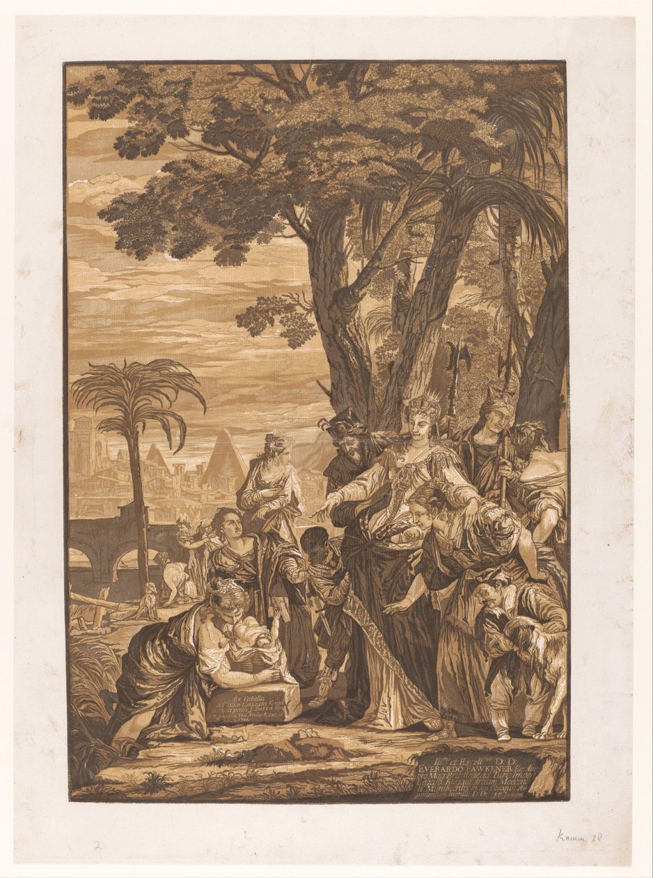 Moses wird von der Tochter des Pharao gefunden von John Baptist Jackson