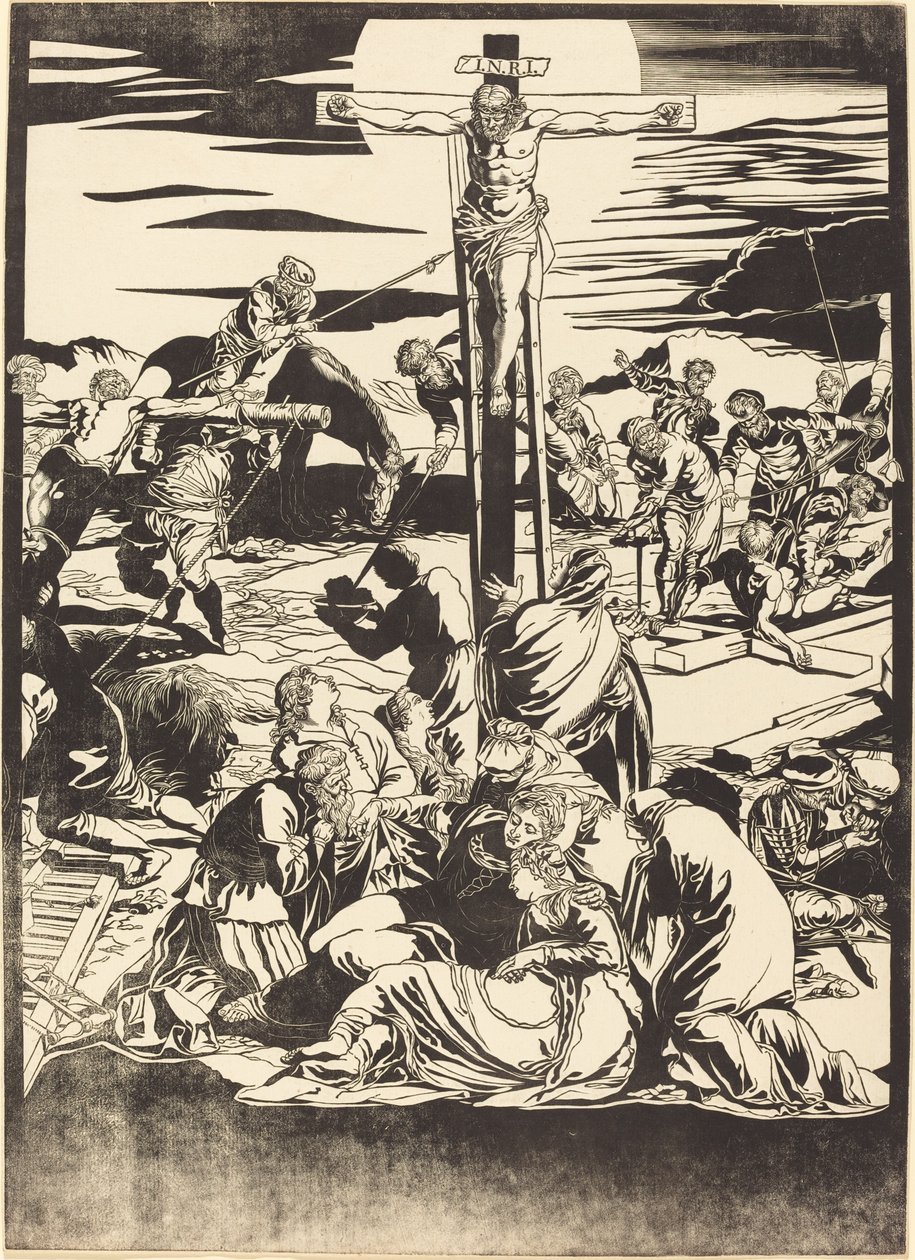 Die Kreuzigung [Mittelplatte] von John Baptist Jackson after Jacopo Tintoretto
