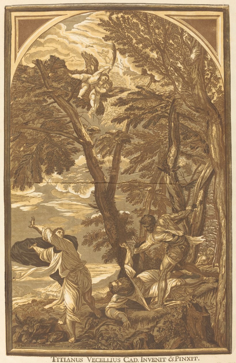Der Tod des heiligen Petrus Martyr von John Baptist Jackson after Titian