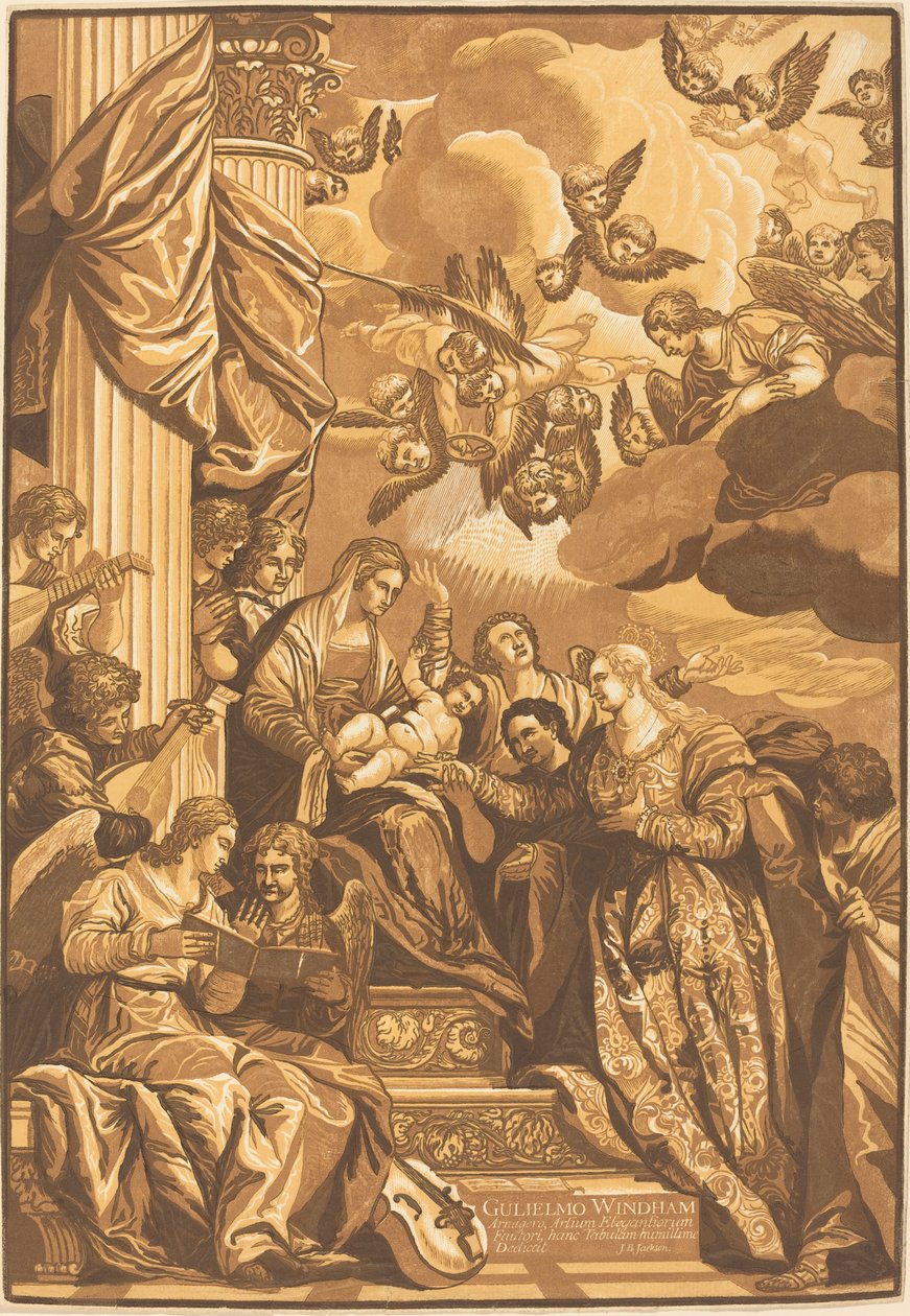 Die mystische Hochzeit der Heiligen Katharina von John Baptist Jackson after Veronese