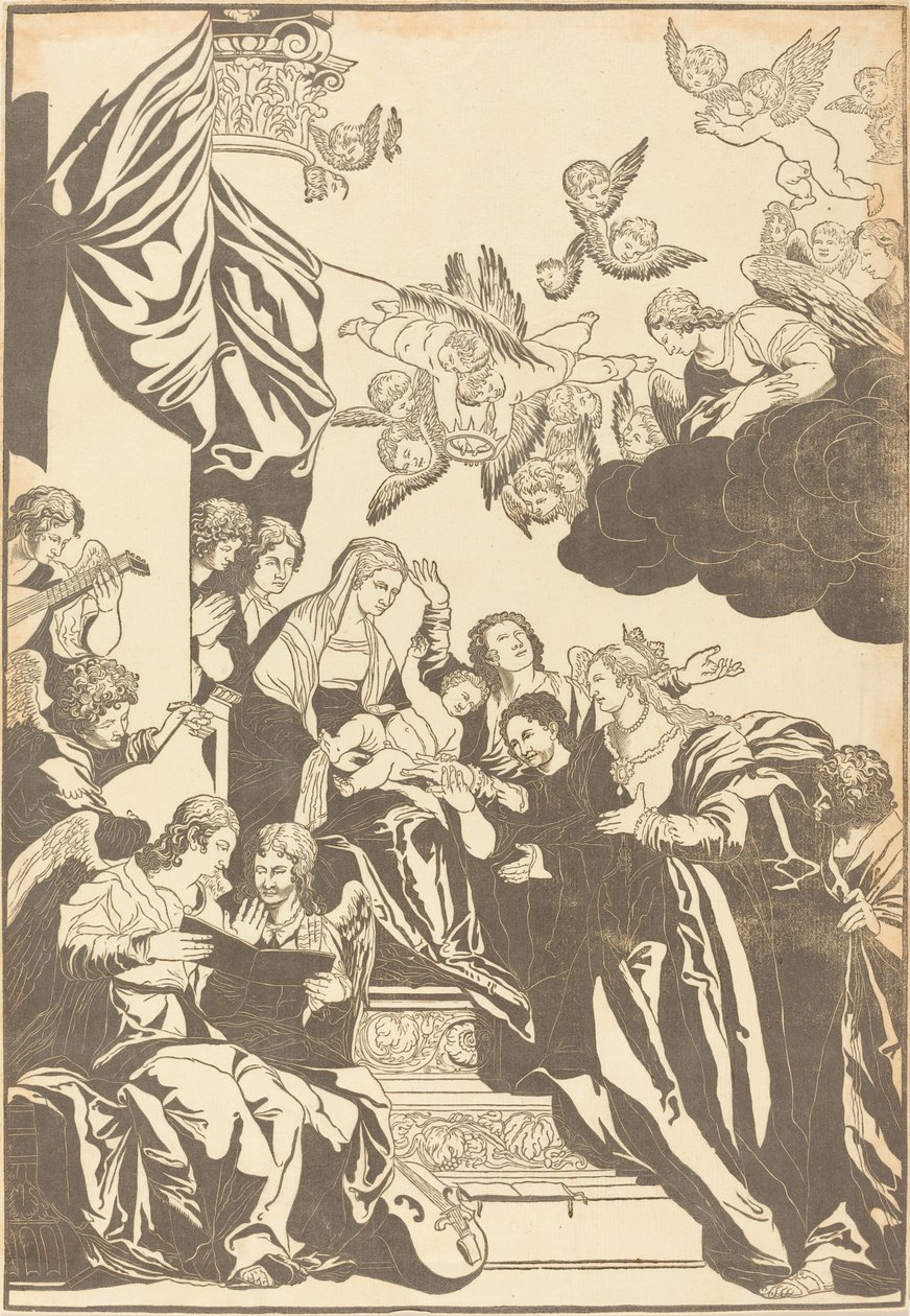 Die mystische Hochzeit der Heiligen Katharina von John Baptist Jackson after Veronese