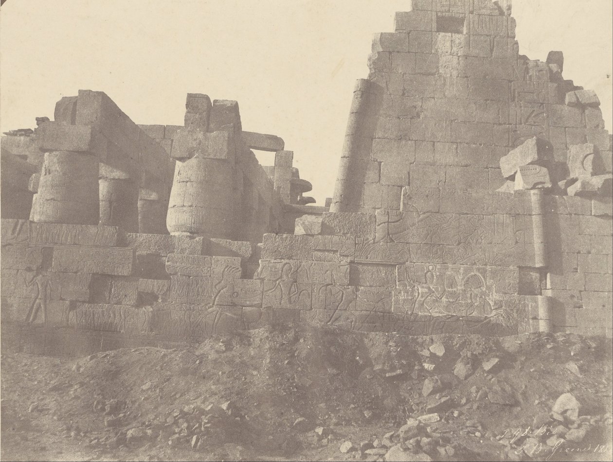 Karnak, Hypostylhalle, Nordwand, Außenseite, Nr. 1 bis von John Beasly Greene