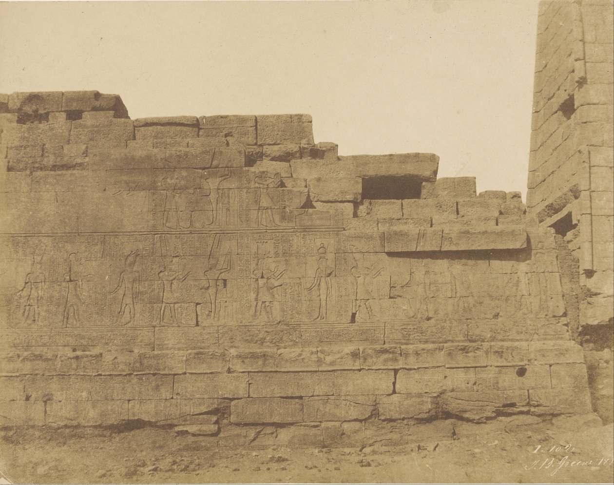 Karnak, Tempel südlich des Hypostylensaals, Südwand (Außenseite) von John Beasly Greene
