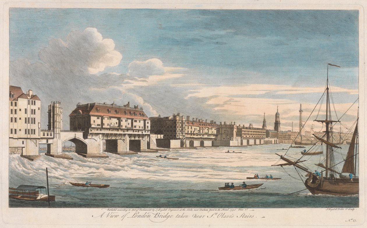 Ansicht der London Bridge, aufgenommen in der Nähe von St. Olave