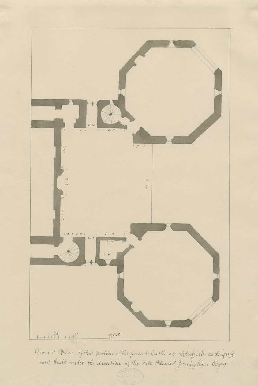 Schlosskirche - Stafford Castle von John Buckler