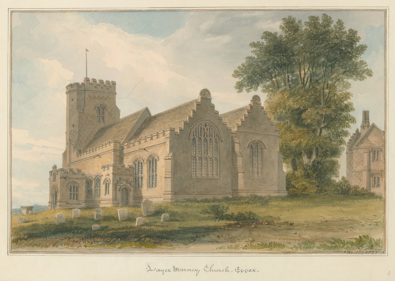 Essex - Layer Marney Kirche, 1825 von John Buckler
