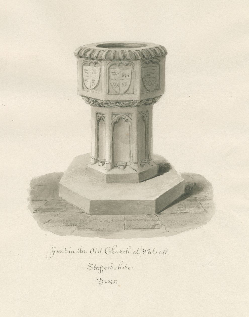 Taufbecken in der Walsall Kirche [
