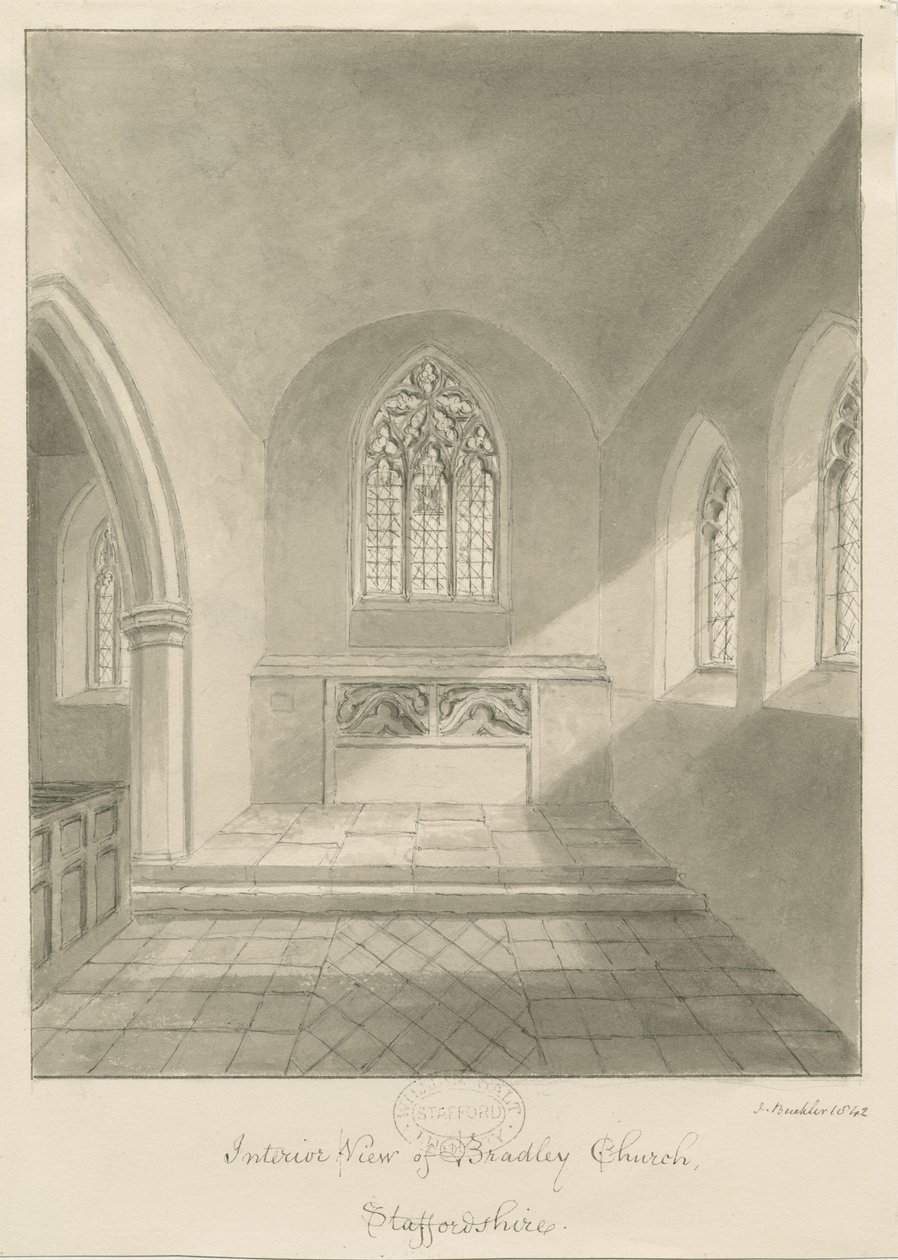 Innenraum der Bradley Kirche von John Buckler