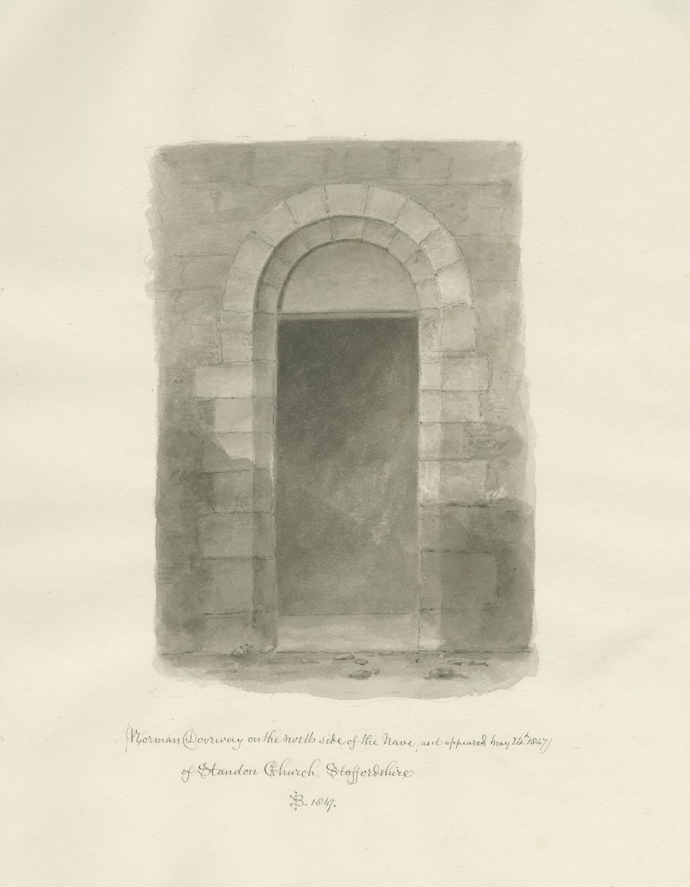 Innenraum der Standon Kirche von John Buckler