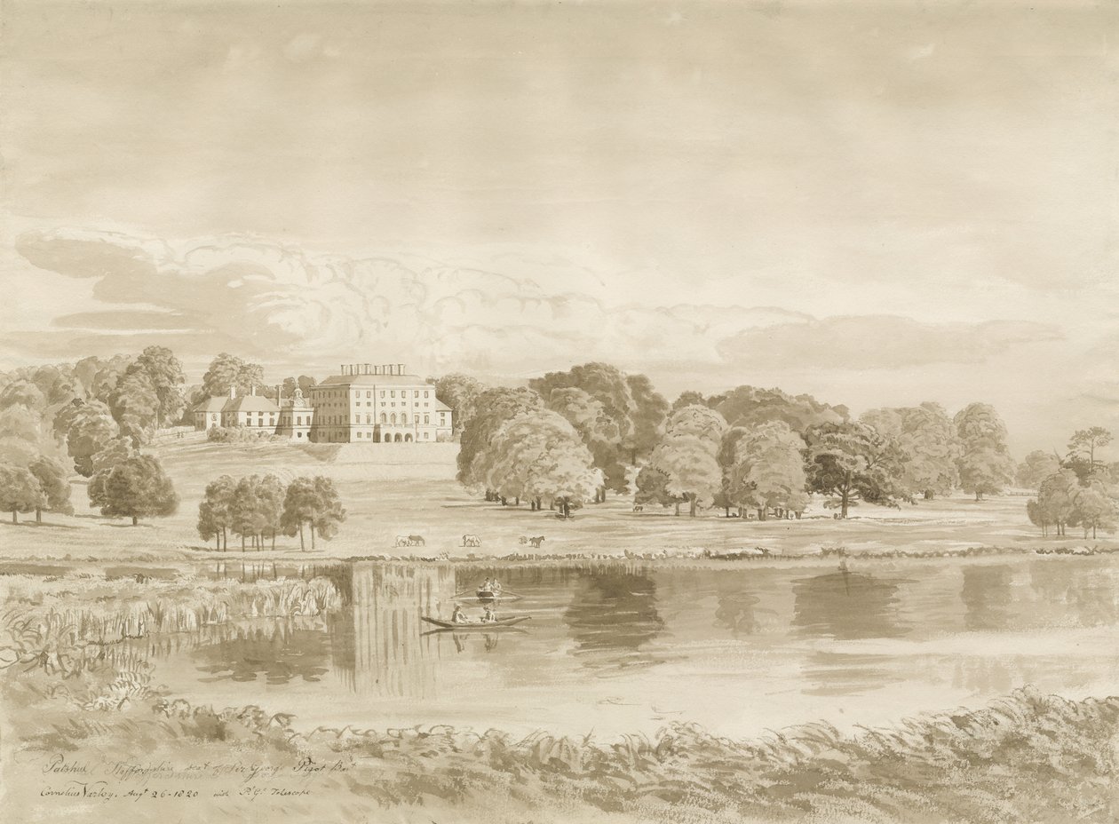 Patshull House: Sepia-Waschzeichnung, 26. August 1820 von John Buckler