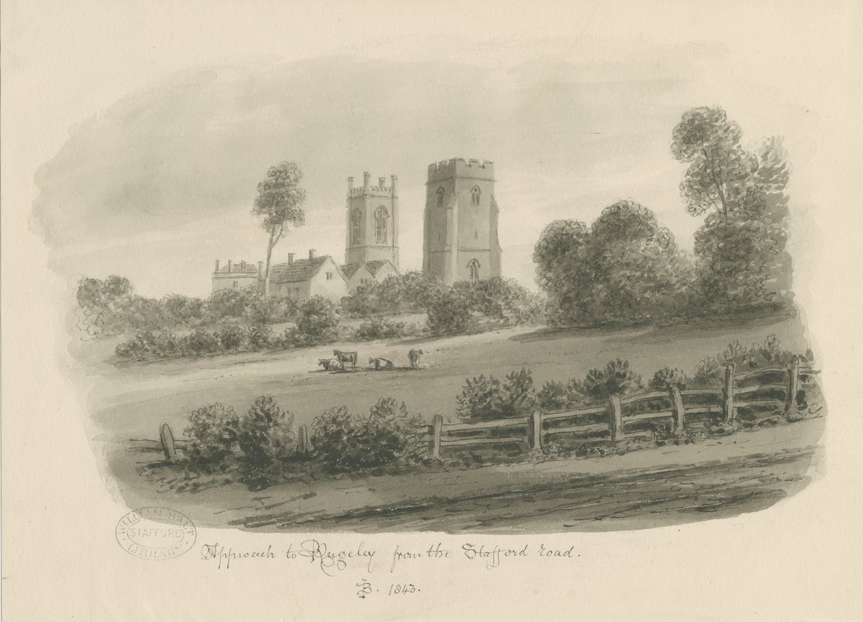 Rugeley Stadt - Von der Stafford Straße von John Buckler