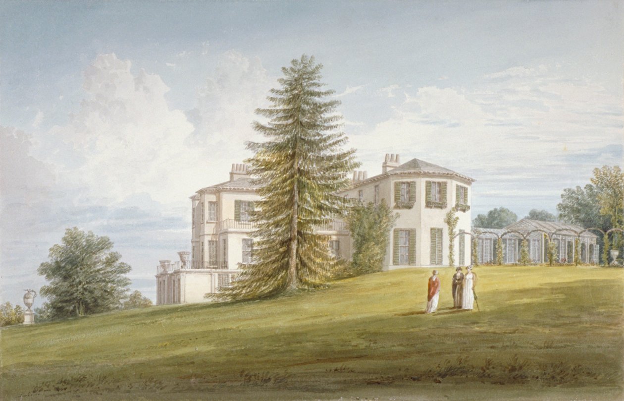 Südwestansicht von Bromley Hill, Bromley, Kent, 1815 von John Buckler