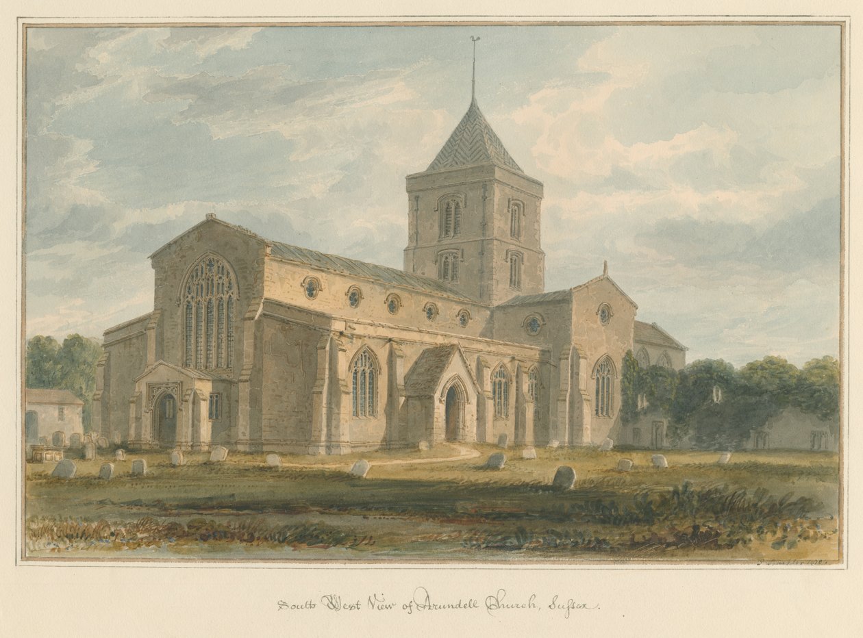 Sussex - Arundel Kirche, 1804 von John Buckler