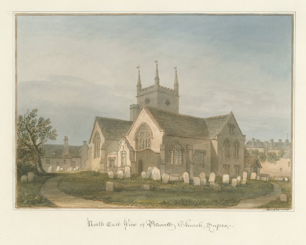 Sussex - Petworth Kirche, 1825 von John Buckler
