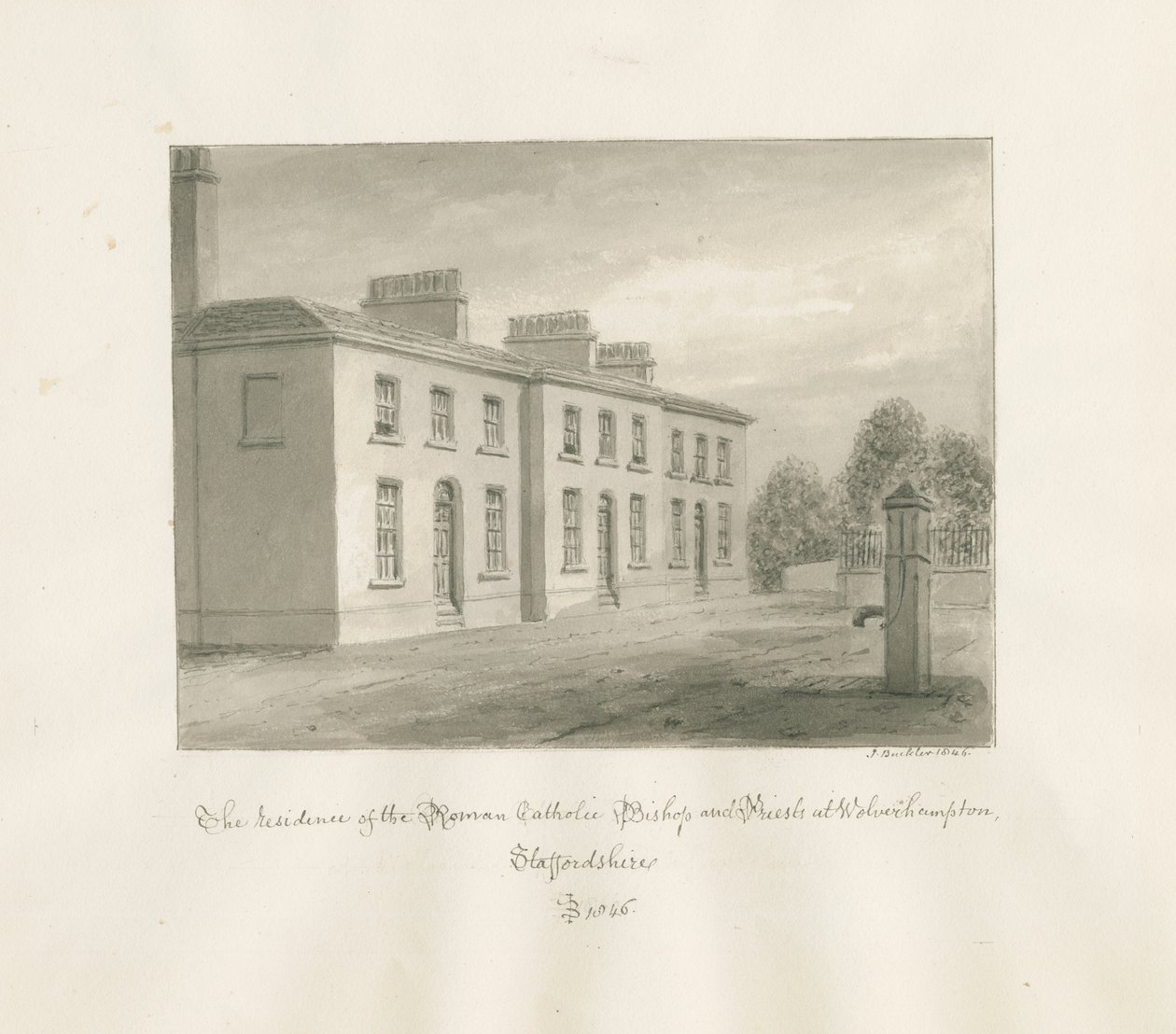 Wolverhampton - Residenz des römisch-katholischen Bischofs und der Priester von John Buckler