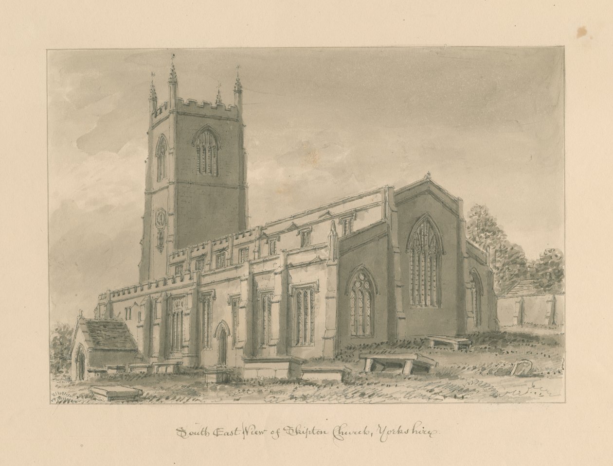 Yorkshire - Skipton Kirche von John Buckler
