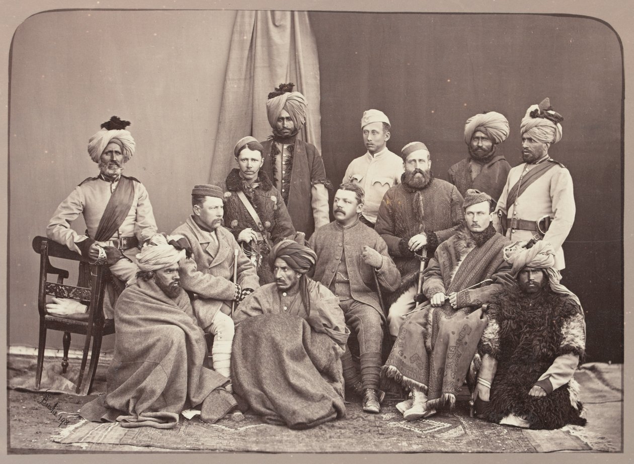 Britische und einheimische Offiziere, 5. Regiment der Infanterie, Punjab Frontier Force von John Burke
