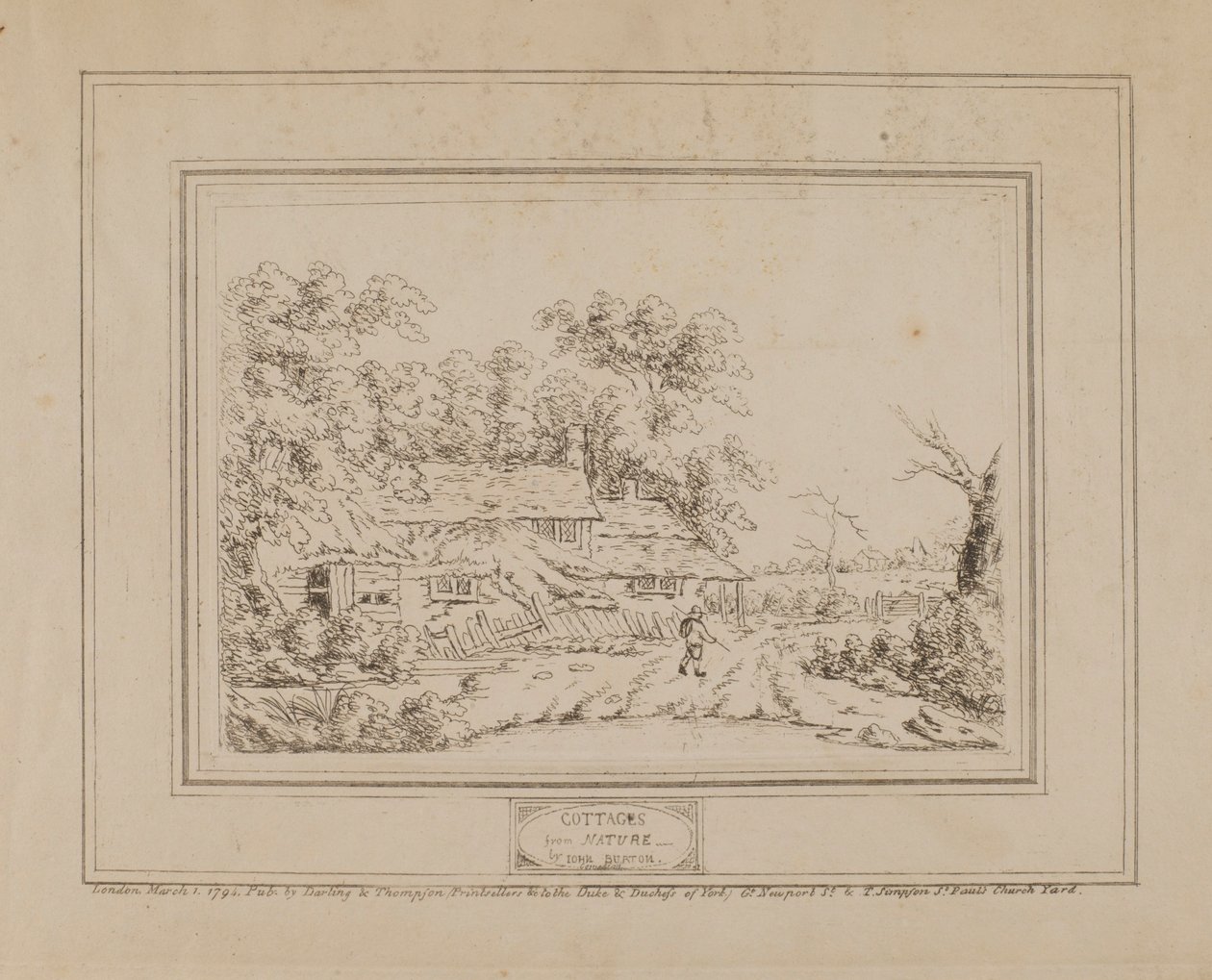 Cottages aus der Natur (mit Cottage links) von John Burton