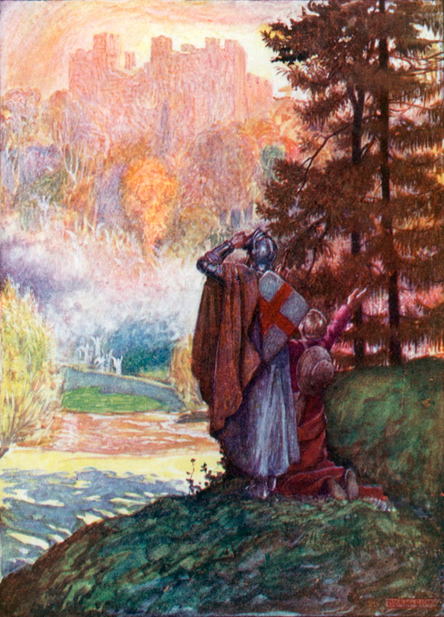 Christian und Hopeful erblicken die himmlische Stadt von John Byam Liston Shaw