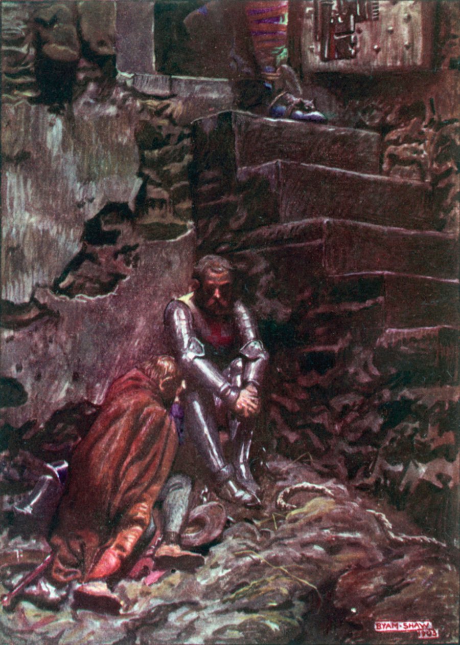 Christian und Hopeful in der Burg des Zweifels von John Byam Liston Shaw