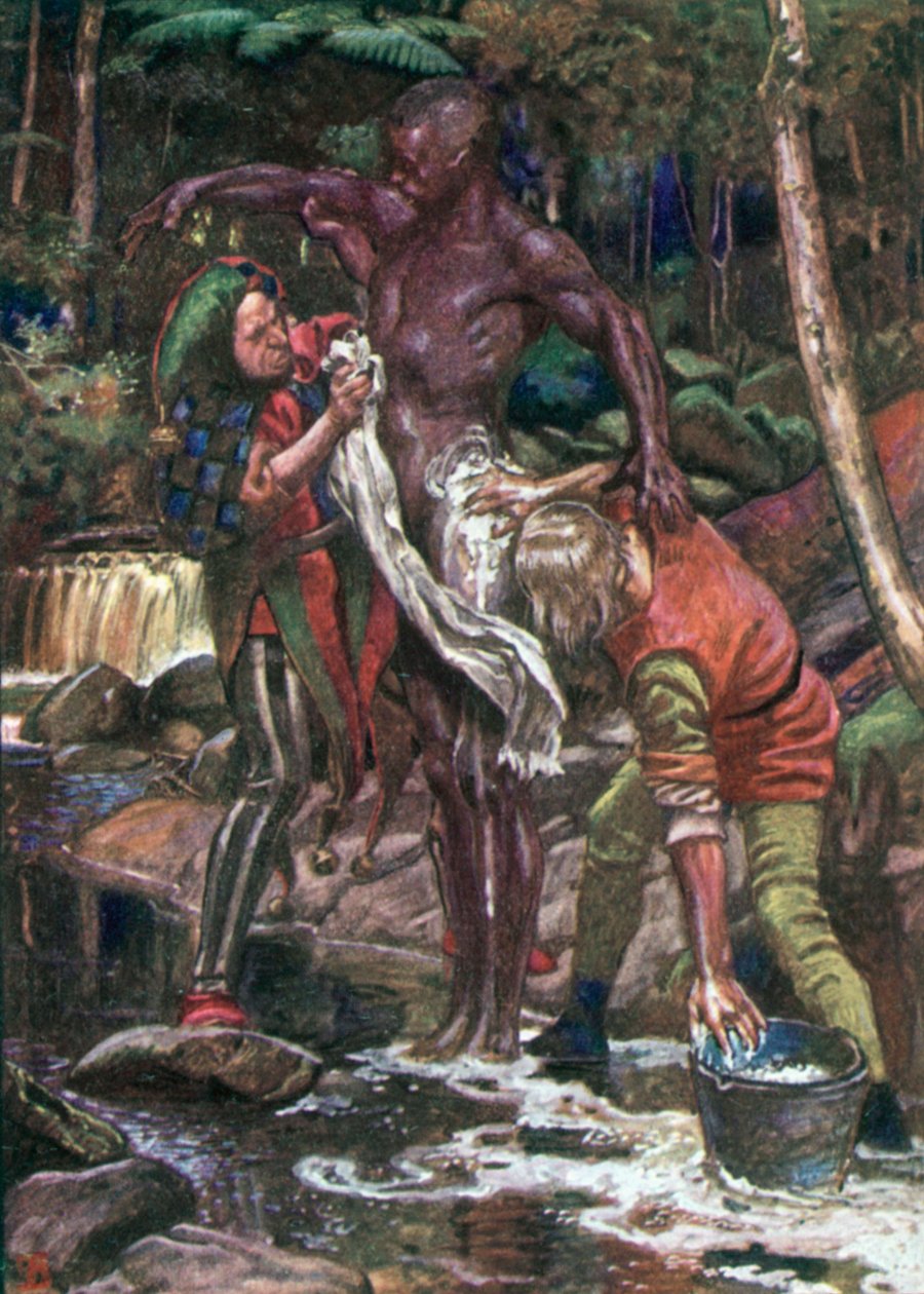 Narr und Dummkopf waschen den Äthiopier von John Byam Liston Shaw