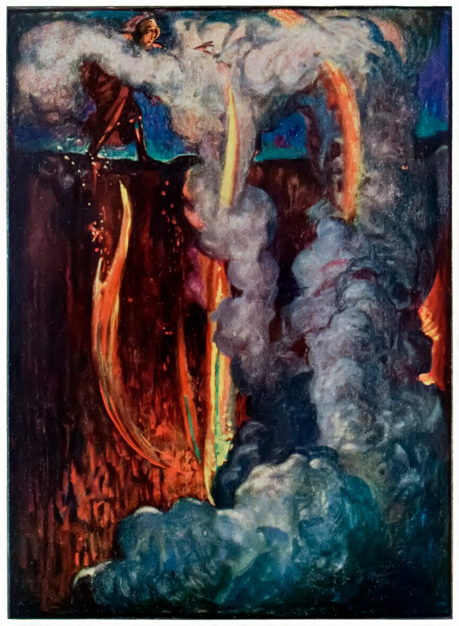 Höllenschlund aus The Pilgrims Progress From This World, To That Which Is To Come von John Bunyan (1628-1688) Illustration von Byam Shaw (1872-1919) von John Byam Liston Shaw