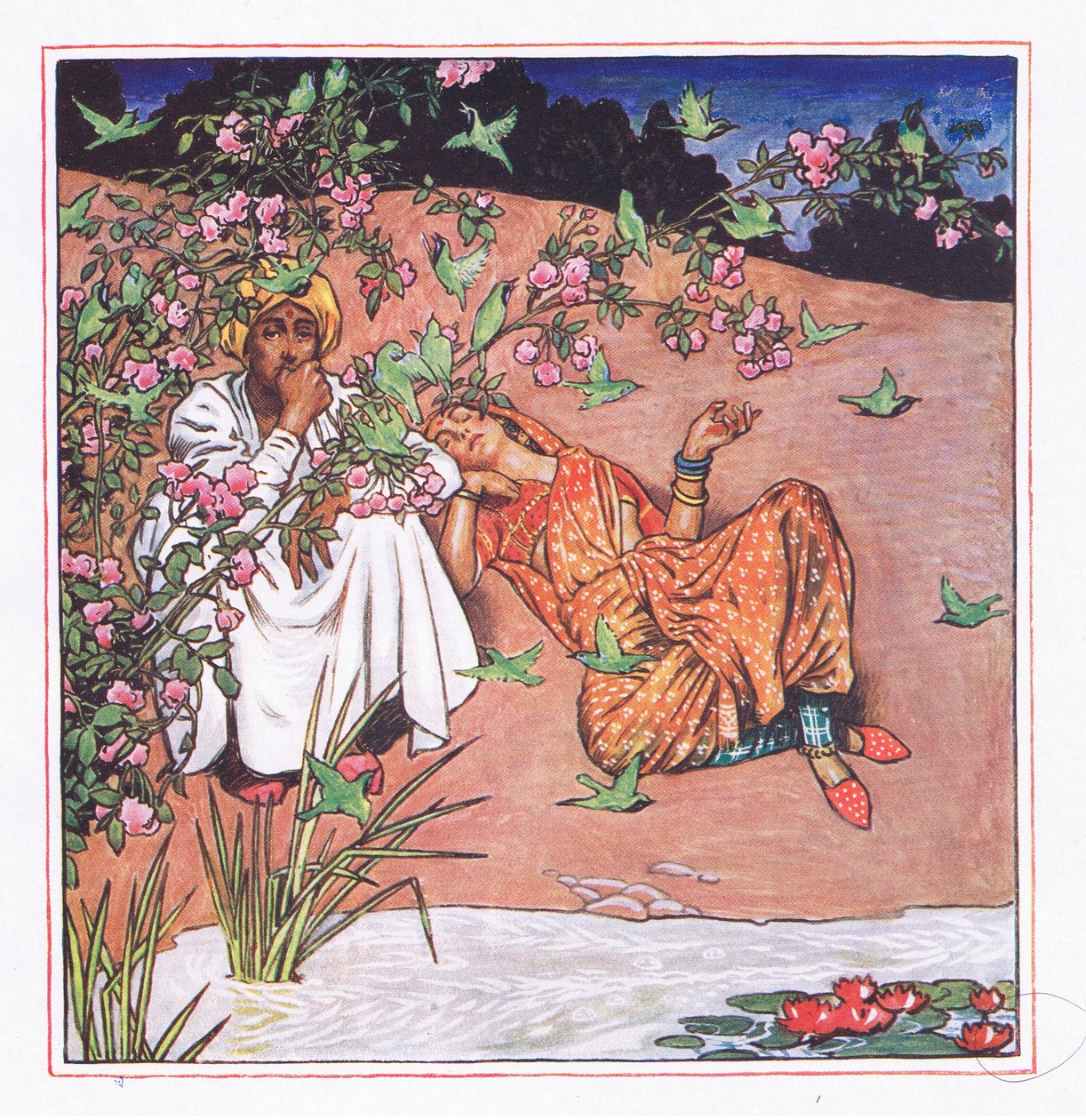 Liebe leicht, Illustration aus The Garden of Kama (and other lyrics from India), 1920 von John Byam Liston Shaw