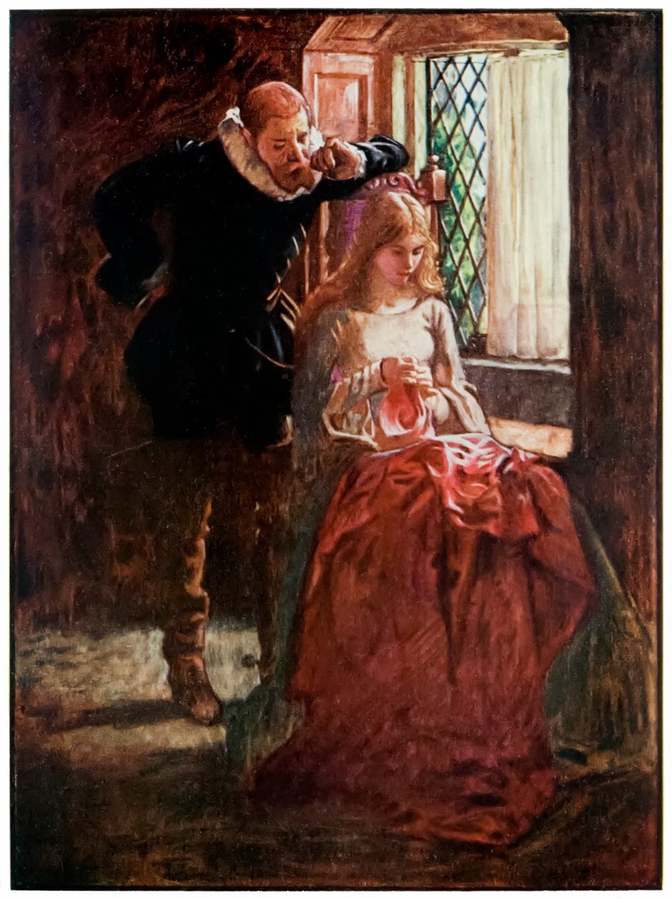 Mr Brisk und Mercy aus The Pilgrims Progress From This World, To That Which Is To Come von John Bunyan (1628-1688) Illustration von Byam Shaw (1872-1919) von John Byam Liston Shaw