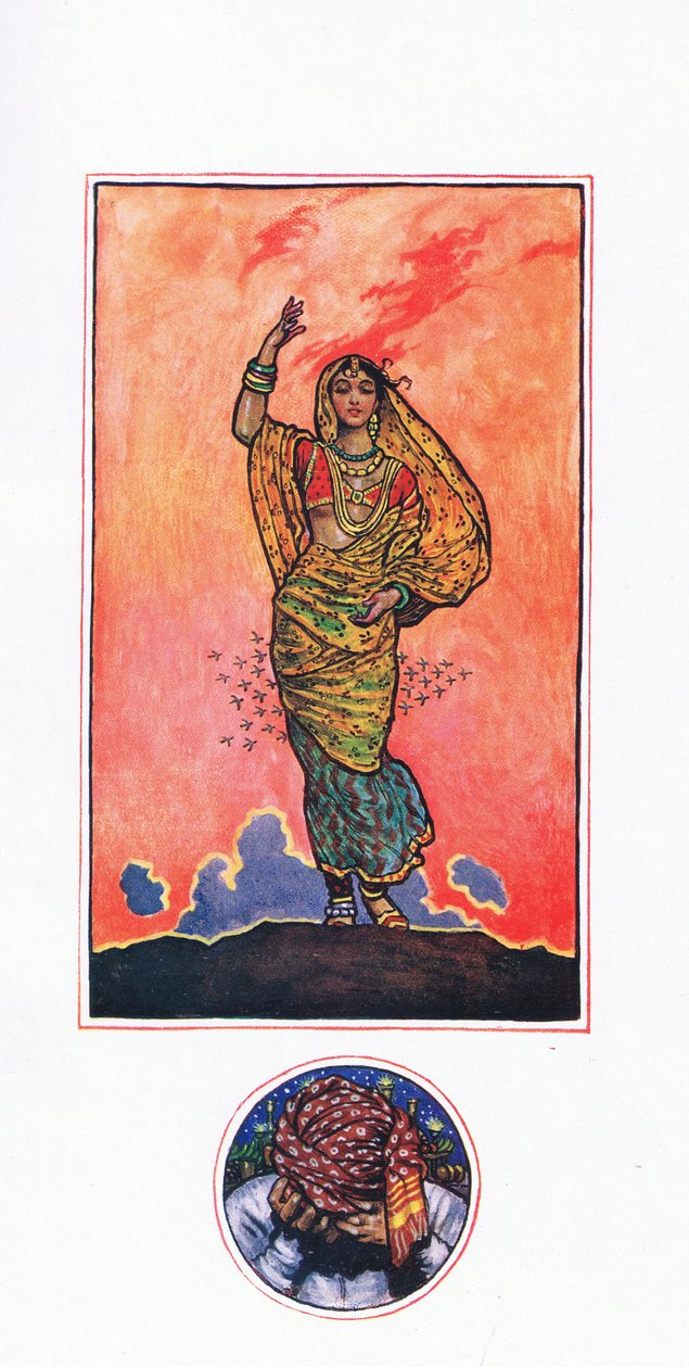 Erinnerung an Mahomed Akram, Illustration aus The Garden of Kama (and other lyrics from India), 1920 von John Byam Liston Shaw