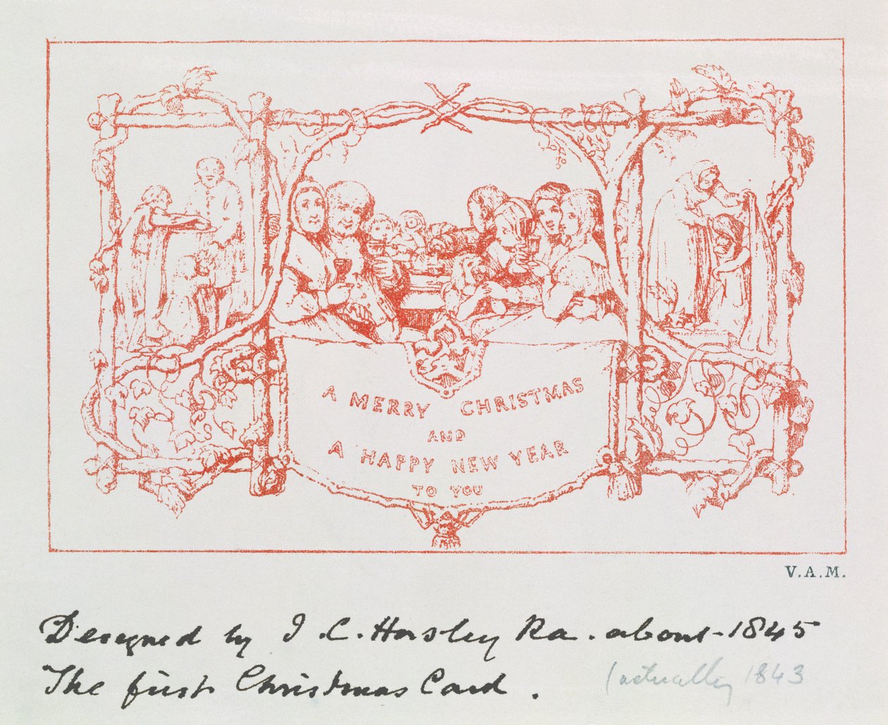 Die erste Weihnachtskarte, von J.C. Horsley, 1843 von John Callcott Horsley