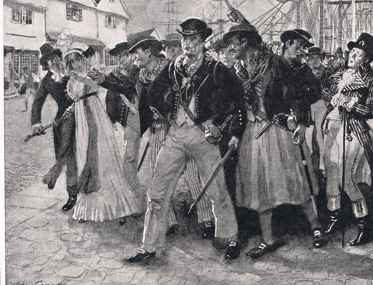 Marine-Meuterer an Land (Illustration aus 