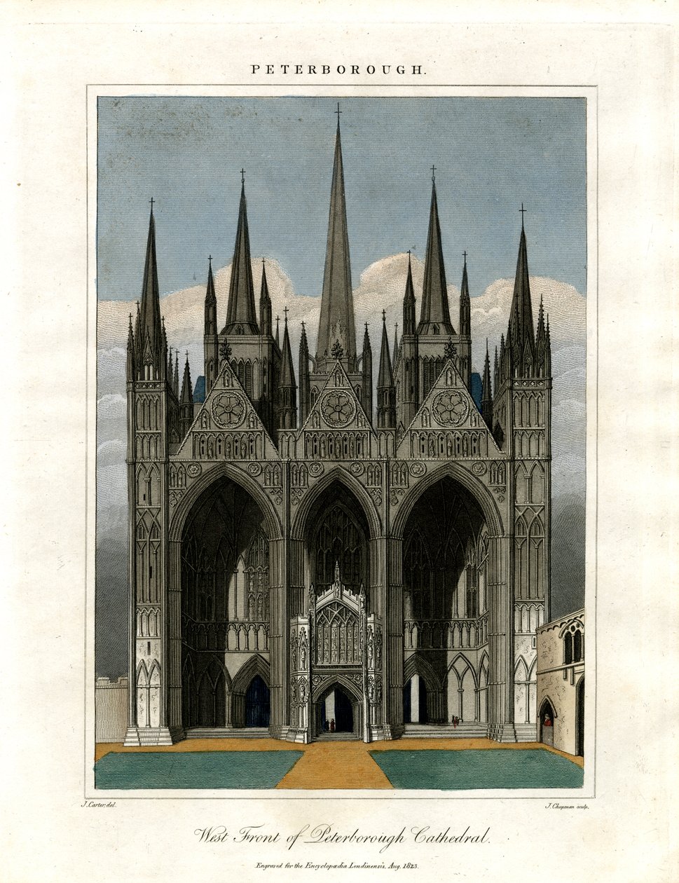 Westfassade der Kathedrale von Peterborough von John Chapman