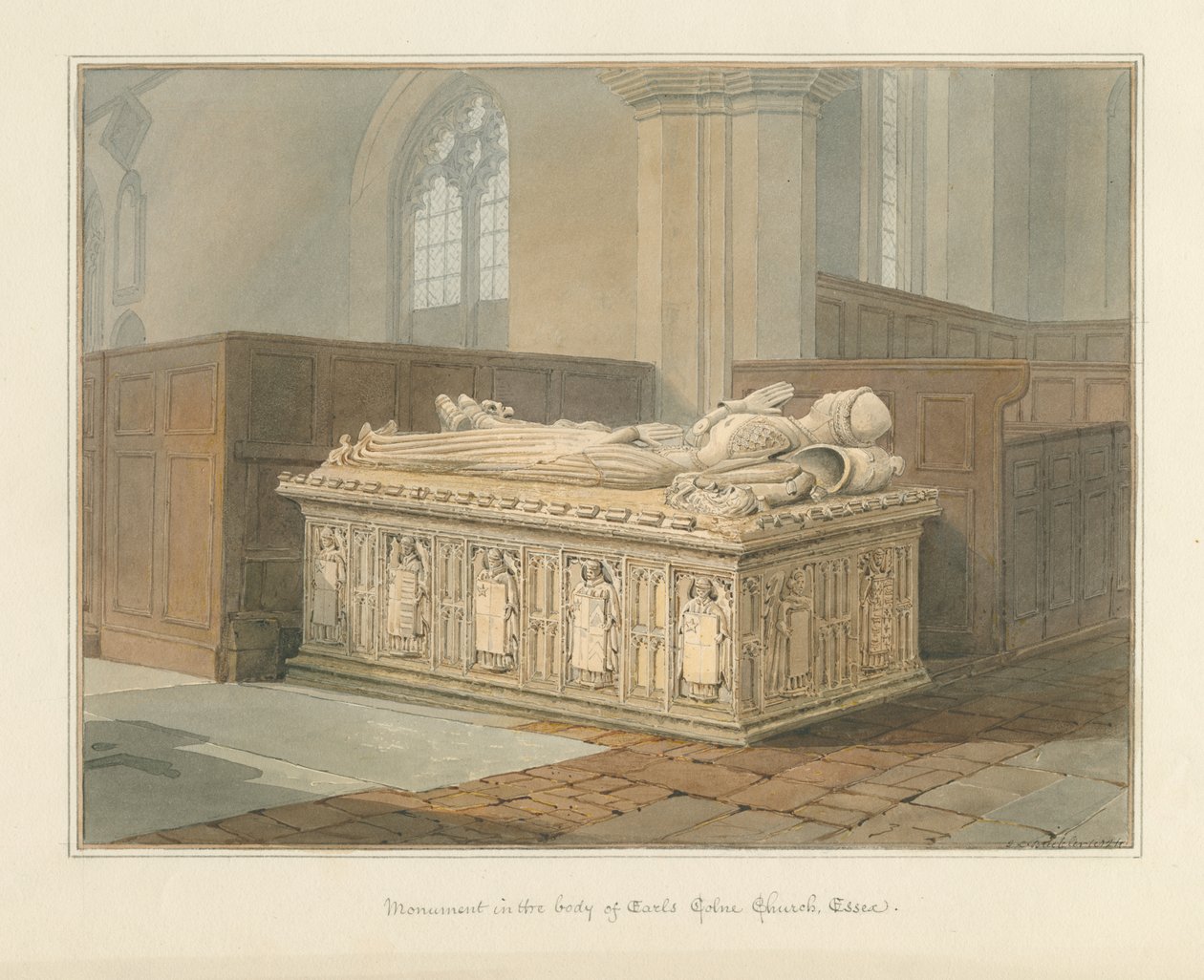 Essex - Earls Colne Kirche - Denkmal von John Chessell Buckler