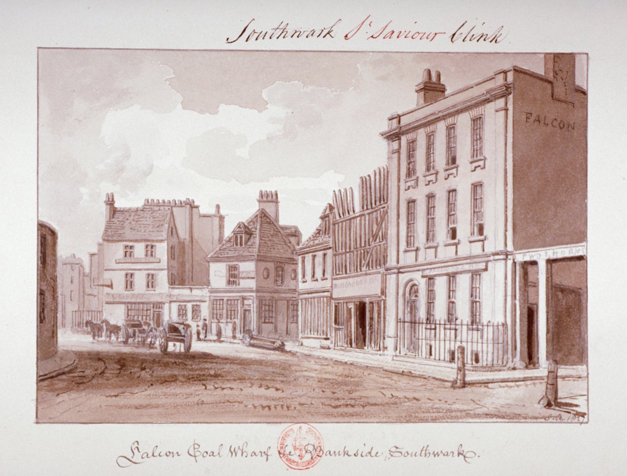 Falcon Coal Wharf, Bankside, Southwark, London von John Chessell Buckler
