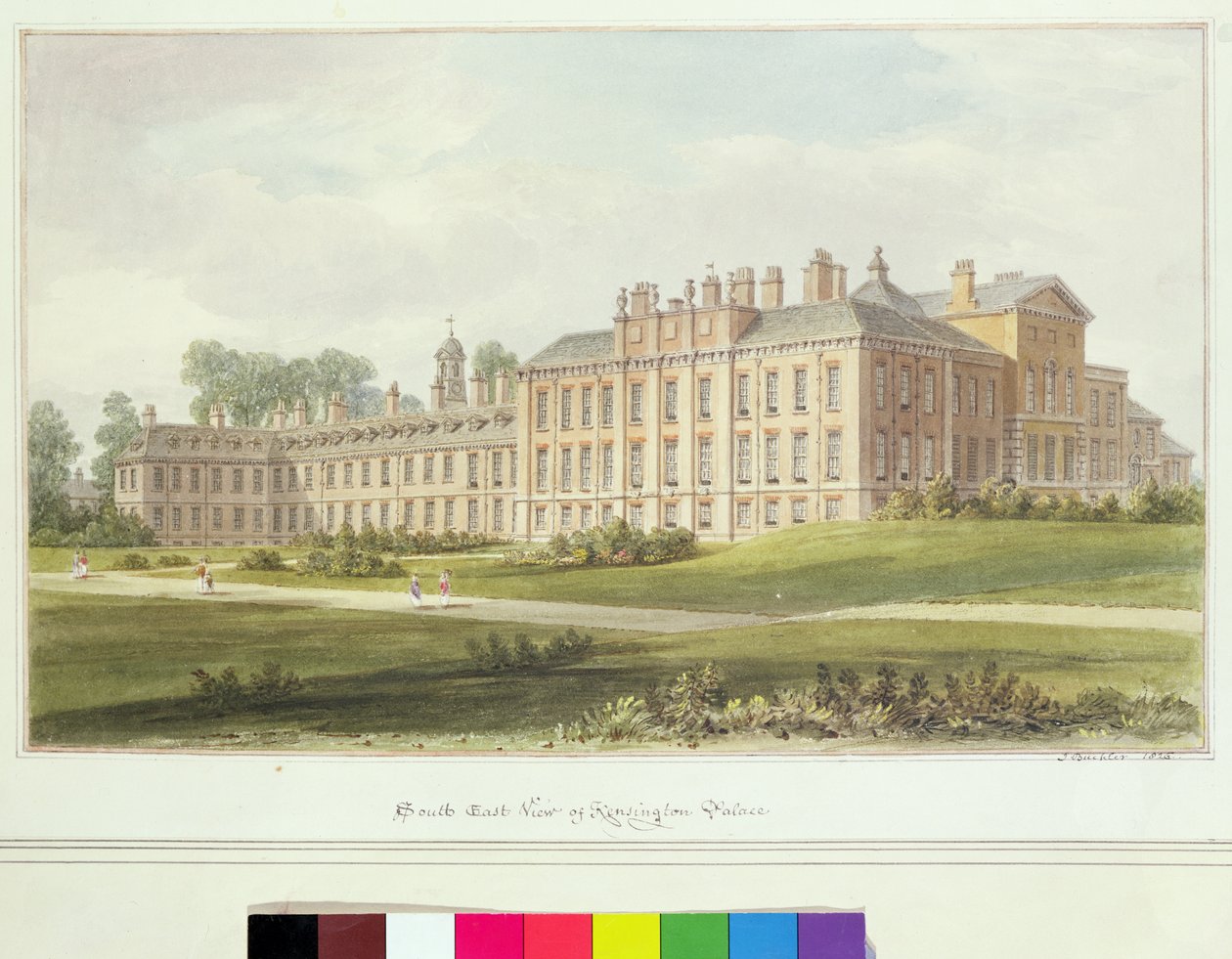 Südostansicht des Kensington Palace, 1826 von John Chessell Buckler