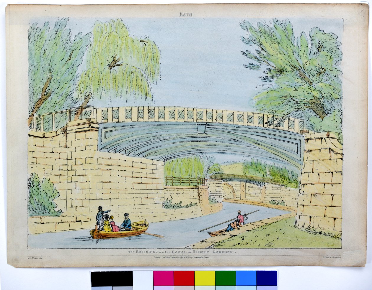 Bath. Die Brücken über den Kanal in den Sidney Gardens von John Claude Nattes