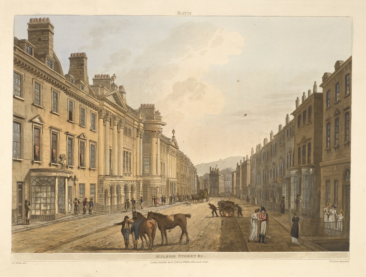 Milsom Street, Bath, illustriert durch eine Serie von Ansichten, nach den Zeichnungen von J. C. Nattes; mit Beschreibungen zu jeder Platte. John Claude Nattes 1806 von John Claude Nattes