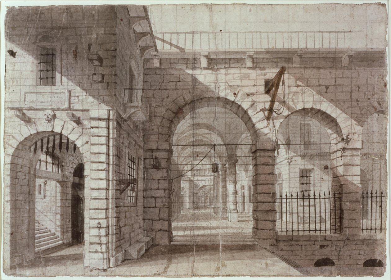 Newgate-Gefängnishof von John Claude Nattes